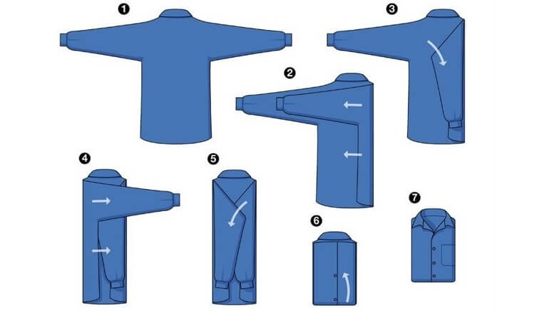 Cách 1: Cách gấp áo sơ mi không nhăn nhanh gọn lẹ