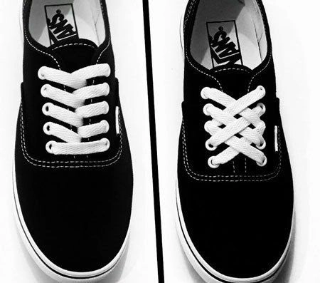 Cách buộc dây giày Vans 5 lỗ kiểu mạng nhện